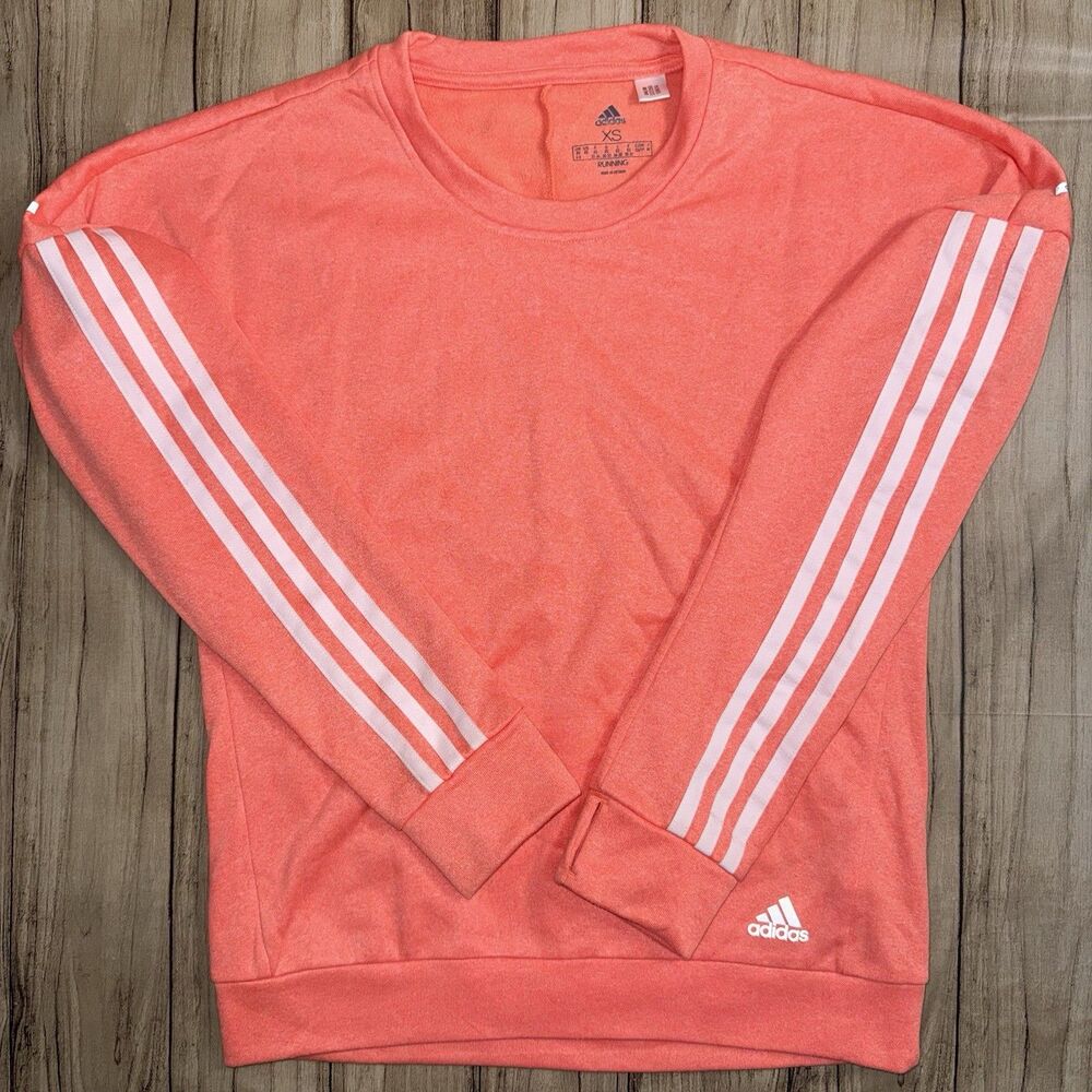 Women’s Adidas Running Orange Pullover Sweater Size XS